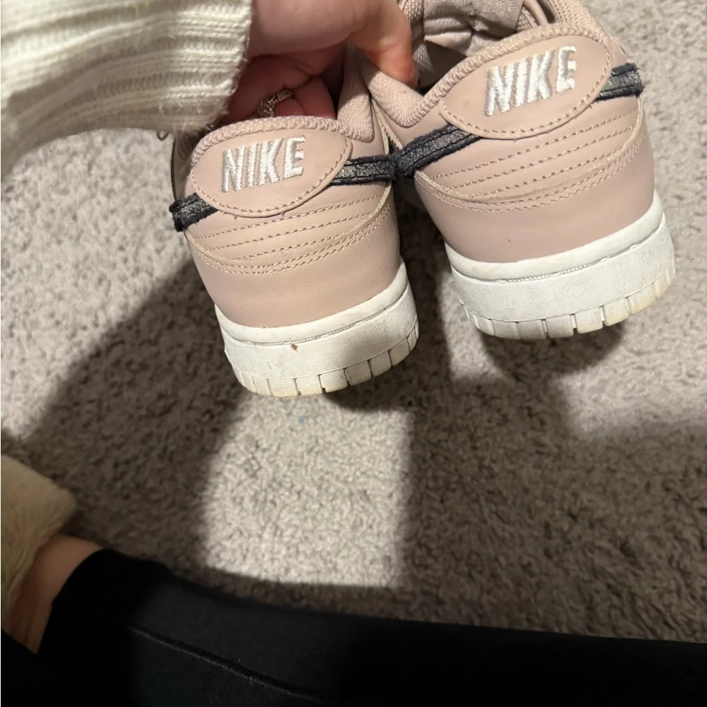 Nike Tan Sneakers with Leopard Print Swoosh